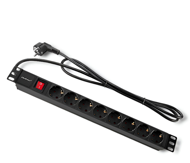 Qoltec Listwa zasilająca PDU do RACK 19'' 1U 16A 8xSCHUKO 2m - 1329981 - zdjęcie 2